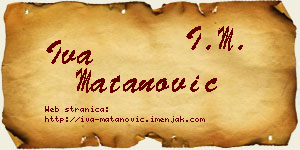 Iva Matanović vizit kartica